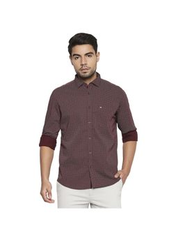 BASICS - Slim Fit Windsor Red Printed Shirt