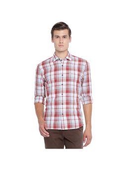 BASICS - Slim Fit Bruschetta Orange Checks Shirt