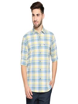 BASICS - Slim Fit Aspen Yellow Checks Shirt