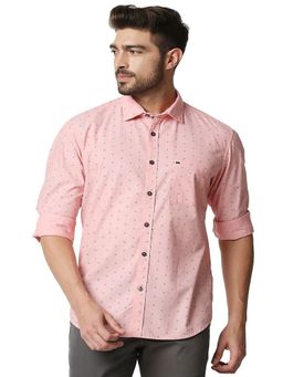 BASICS - Pink Cotton Printed Shirt