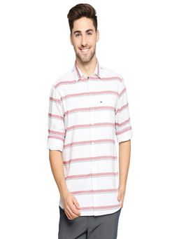 BASICS - White Cotton Stripes Shirt