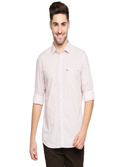 BASICS - Slim Fit Ballet Pink Printed Shirt