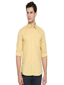BASICS - Slim Fit Sahara Yellow Poplin Stretch Shirt