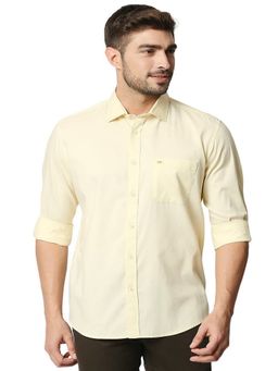 BASICS - Slim Fit Mellow Yellow Cotton Oxford Shirt