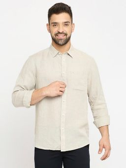 BASICS - Grey Linen Plain Shirt