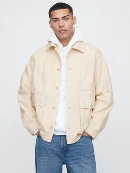 GAP - Beige Classic Neck Full Sleeve Shacket