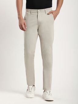 R&B - Randb Ivory Textured Slim Pant
