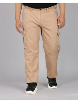 Bene Kleed - Plus Size Khaki Contast Stitch Cargo Pant