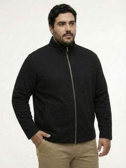 UNSTD - Black Plus Size Solid Winter Full Sleeve Warm Jacket