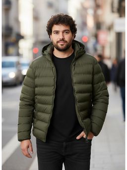 UNSTD - Olive Plus Size Puffer Warm Winter Jacket