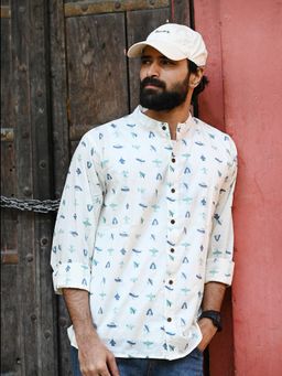 GOODHAND - White Pure Cotton Abstract Shirt