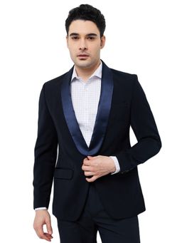 Park Avenue - Super Slim Solid Fancy Blue Blazer