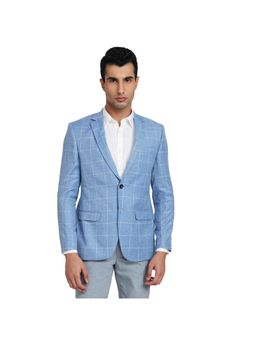 Park Avenue - Super Slim Fit Checkered Dark Blue Blazer