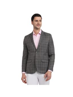 Park Avenue - Slim Fit Solid Dark Grey Blazer