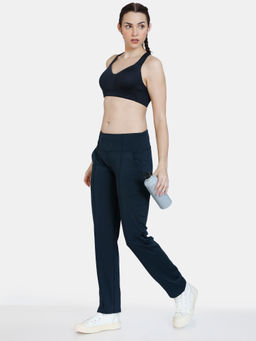Zivame - Zelocity Relaxed Fit Quick Dry Straight Fit Pant - Anthra Melange