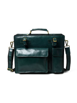 MaheTri - Tuscany Italian Leather Briecase Bag Green