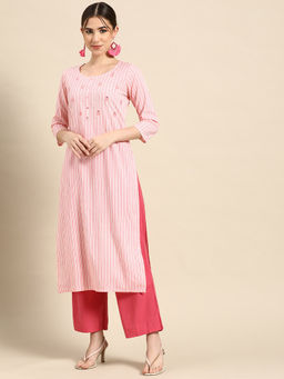 Gerua By Libas - Pink Printed Cotton Kurta