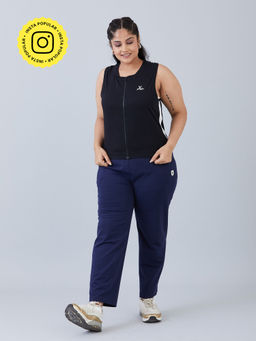 Muvazo - Relaxed Zipper Tank Black