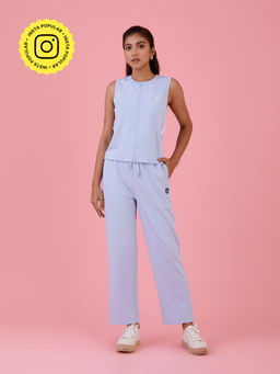 Muvazo - Relaxed Zipper Tank Blue