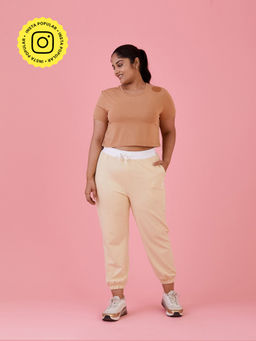 Muvazo - Let Loose Crop T-shirt Tan
