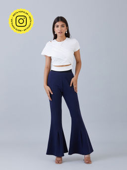 Muvazo - Dress Up Flare Pants Blue