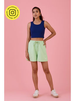 Muvazo - Joyful Bloom Crop Tank Blue
