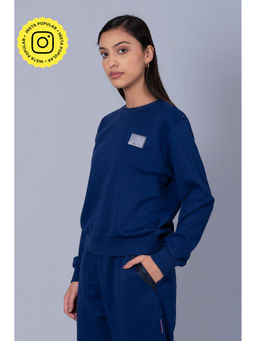 Muvazo - Women Depth Navy Blue Wander In Leisure Sweatshirt