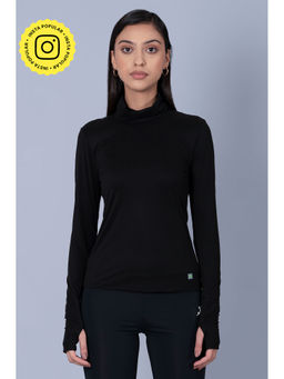 Muvazo - Women Black Classic Everlove High Neck T-shirt