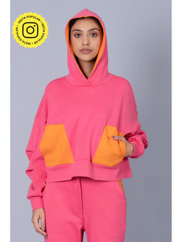 Muvazo - Women Flambe Pink & Russet Pop In Bright Sweatshirt