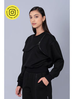 Muvazo - Women Black Vibe In Ink Sweatshirt