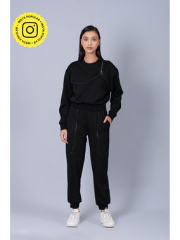 Muvazo - Women Black Vibe In Ink Joggers