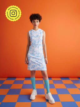 Muvazo - Womens Printed Patch Dress