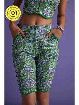 Muvazo - Womens Pop Hologram Pedal Shorts