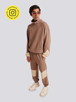 Muvazo - Zip 'Pop Panel Sweatshirt and Joggers Co-Ord (Set of 2)