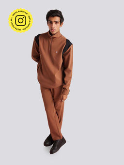 Muvazo - Urban Vogue Ribbed Sweatshirt and Pants Co-Ord (Set of 2)