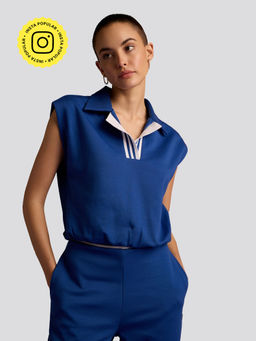 Muvazo - Azure Wave Rib Top