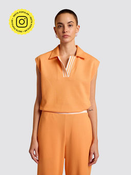 Muvazo - Tangerine Twist Rib Top