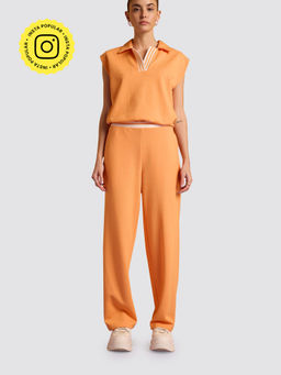 Muvazo - Tangerine Twist Rib Track Pants