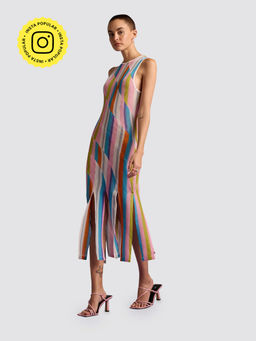 Muvazo - Rainbow Fringe Dress