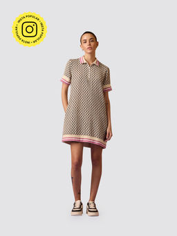 Muvazo - Pixel-Pop Checkered Dress