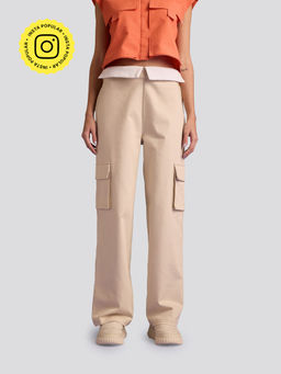 Muvazo - Beige Breeze Pocket Ed Pants