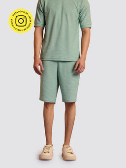 Muvazo - Maverick Jacquard Shorts Malachite Green