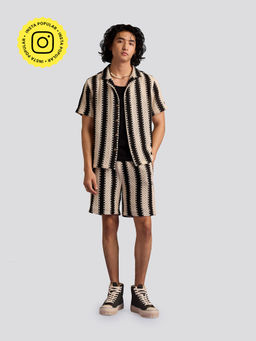 Muvazo - Ebony Edge Crochet T-Shirt and Short (Set of 2)