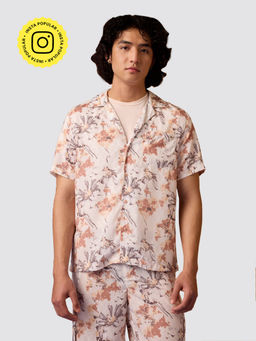 Muvazo - Floral Odyssey Shirt Peach