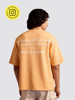 Muvazo - Kaizen Oversized Unisex T-Shirt - Apricot Crush Orange