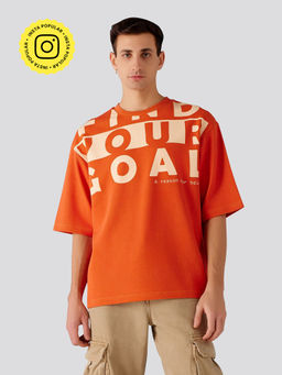Muvazo - Find your Goal Oversized Unisex T-Shirt Orange