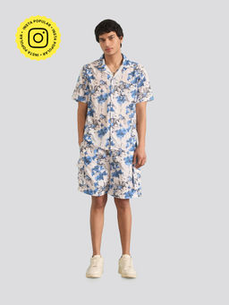 Muvazo - Off White Floral Printed Odyssey Tracksuits (Set of 2)