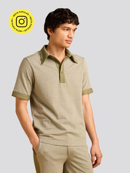 Muvazo - Green Jungle Jaunt Printed Polo T-Shirt