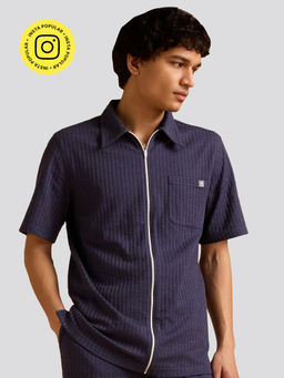 Muvazo - Maritime Zip-Up Shirt