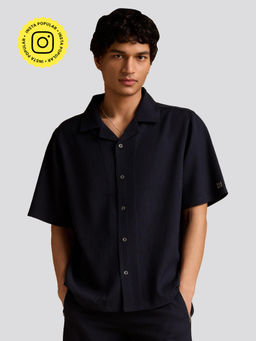 Muvazo - Textured Terrain Shirt - Navy